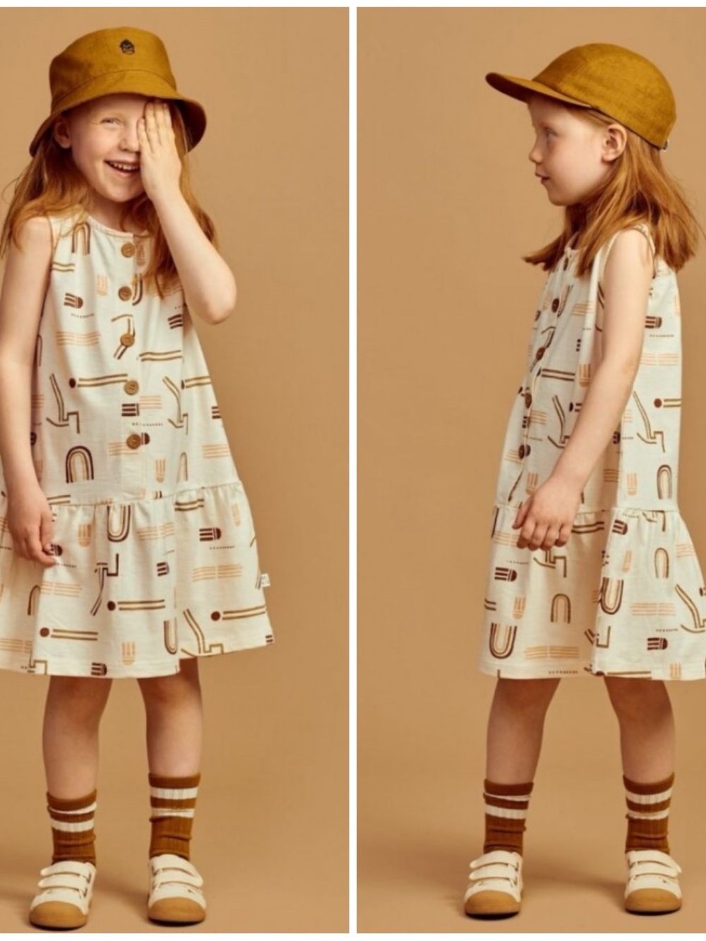 Mainio Organic Cotton Laugh Drop Waist Dress | Size 5-6
